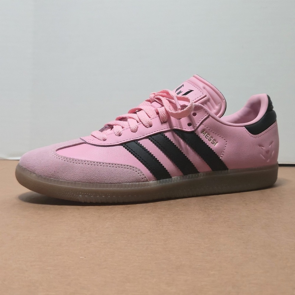 New Adidas Samba x Lionel Messi Pink Black Gum Soccer Shoes JP7844 Men's Size 8